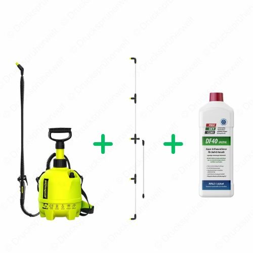 B035 Drucksprüher Profidachclean Spar Bundle mit 3 strahligen Flaechensprueharm + Profidachclean